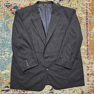 Brooks Brothers Makers Brooksease Blazer 100% Wool Mens 56 Pin Stripe Sport Coat